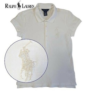 ④【USED】POLO RALPH LAUREN ポロラルフローレン ビーズポニー 半袖ポロシャツ キッズ 160