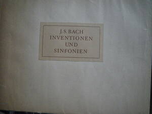 J.S.BACH　INVENTIONEN　UND　SINFONIEN　オリジナルコピー本