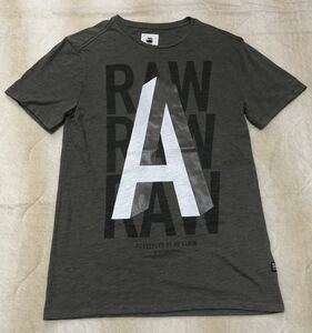 ☆G-STAR RAW☆ジースターロウ ビッグロゴ 半袖 Tシャツ XS カーキ系