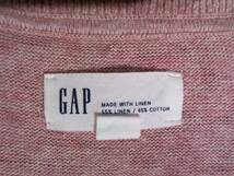 ★美品☆ギャップ【GAP】麻＆綿　リネン＆コットン　ニット 薄目セーター 丸首　プルオーバー M 薄赤　ピンク クリックポスト可_画像6