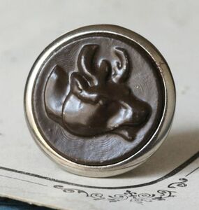  prompt decision deer motif metal button 1 piece φ23mm hunting jacket hunting animal remake material France buying attaching Vintage 