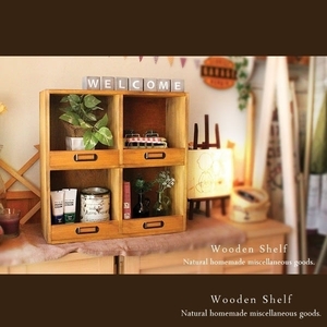 Art hand Auction [Free shipping] Handmade ☆ Antique finish shelf with plate ☆ Wooden shelf Natural, Handmade items, furniture, Chair, shelf, Bookshelf, Shelf