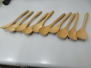  unused craft tree. real KONOMI wooden maple kalato Lee ice spoon 10 pcs set 61770 wooden spoon ice desert 14-42338