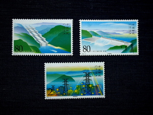 中国切手　2003-21T　長江三峡プロジェクトー発電　３種完未使用