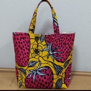 ハンドメイド アフリカ布 トートバッグ