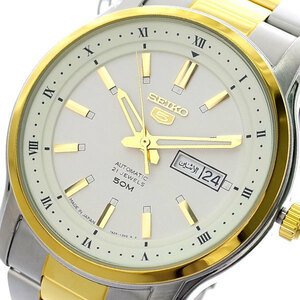 セイコー SEIKO 腕時計 メンズ SNKP14J1 セイコー5 SEIKO5 自動巻き ホワイト シルバー ゴールド