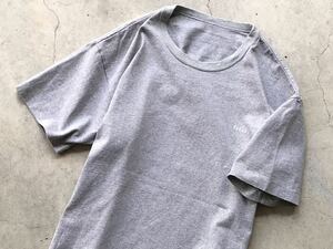 美品 Papas ヘビーウェイトコットン Tシャツ 48/M パパス メンズ 半袖 灰 グレー ロゴ刺繍