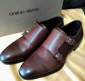 # new goods 19 ten thousand![ prompt decision ]GIORGIO ARMANIjoru geo Armani | double monk strap shoes 9(27.5~28.0cm corresponding )/ Brown gradation 