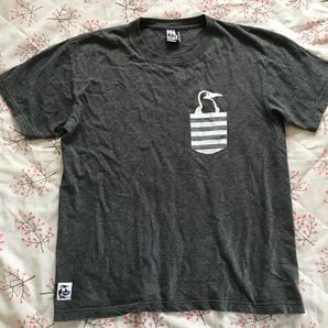 中古 チャムス CHUMS 胸ポケット 半袖Tシャツ M L グレー