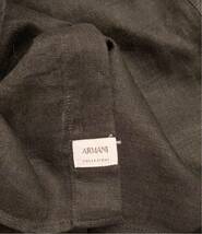 美品クリーニング済 ARMANI COLLEZIONI 長袖シャツ トップス サイズM リネンシャツ GIORGIO ARMANI ジョルジオアルマーニ ワイシャツ_画像4