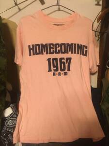 2208ハリウッド ランチ マーケットHOLLYWOOD RANCH MARKET聖林HRMハリランチHOME COMING1967Tシャツ カットソー サーモンピンクPINK