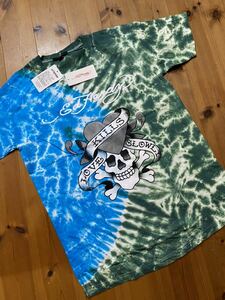 ★ ED HARDY エド　ハーディー　半袖プリントTシャツ　タイダイ　L 新品　0740 ドクロ　緑青