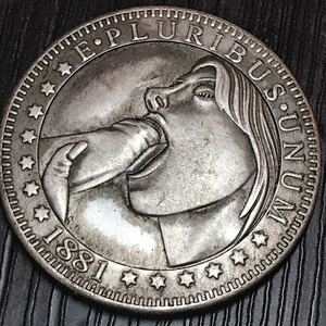 海外古銭 アメリカ 1ドル　1881年 モルガン 銀貨 記念銀貨　c- 615