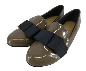 SG0188# new goods lady's shoes opera flat shoes simple design one Point dressing up size 3L ( 25.5cm ~ 26.0cm ) taupe 