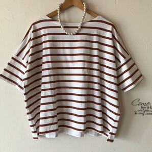ボーダーTシャツ ボーダーカットソー ドロップショルダー coca