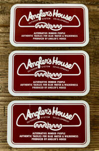 アングラーズハウス ★ Angler's House ☆ 稀少!! ★ 旧 Angler's House ロゴマークステッカー ☆ size →６２mm×１１０mm ★ 3枚セット