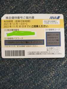 ANA全日空　株主優待券 搭乗期限22年11月末まで［コード通知対応］