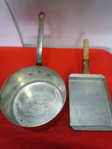 【4-8-5-1Ts】銅メッキアルミ製　鍋、フライパン2点セット　銅鍋