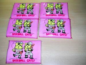 ポケットティッシュ・ベースボールキャッツ（BASEBALL CATS!）ティッシュ5個（未開封）