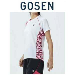 # price cut # GOSEN Gosen wear game shirt Uni lady's T2009 badminton short sleeves shirt white tennis soft tennis 