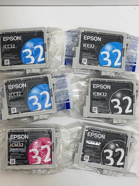 Y044 新品未使用　エプソン EPSON 純正 インク カートリッジ　ICBK32 ICC32 ICM32 3色6個 セット