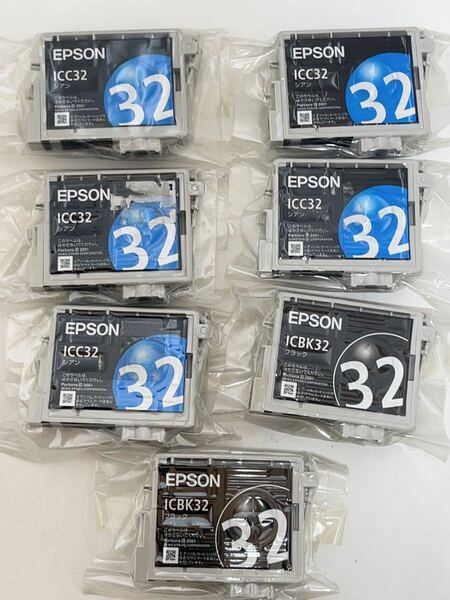 Y046 新品未使用　エプソン EPSON 純正 インク カートリッジ　ICBK32 ICC32 2色7個セット