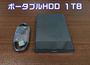 ★送料無料★ 玄人志向 ポータブルHDD 1TB/ 稼働594時間(正常品)/ USB3.0対応/ 新品ケース GW2.5-KRU3/ 外付け/ 管理番号195