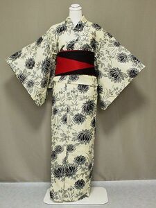 yu.. yukata dressing up . design. color pattern. woman yukata .(NAGI) cotton . flax .. brand new ...Z8228-03