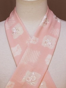 正絹刺繍半衿 G2030-14 送料無料 当店在庫処分 はなやかな色と柄カラ－半衿　袷着物に襟元が映えます