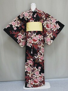  lady's yukata tailored ... for women ... free size black color ... free shipping X5336-19