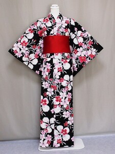  lady's yukata tailored ... for women ... free size black color ... free shipping X5336-07