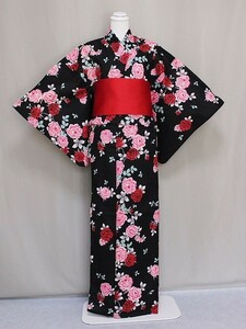  lady's yukata tailored ... for women ... free size black color ... free shipping X5336-09