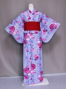  new work woman *... finish yukata for women .. settled yukata light blue ground. ... free shipping X8760-05