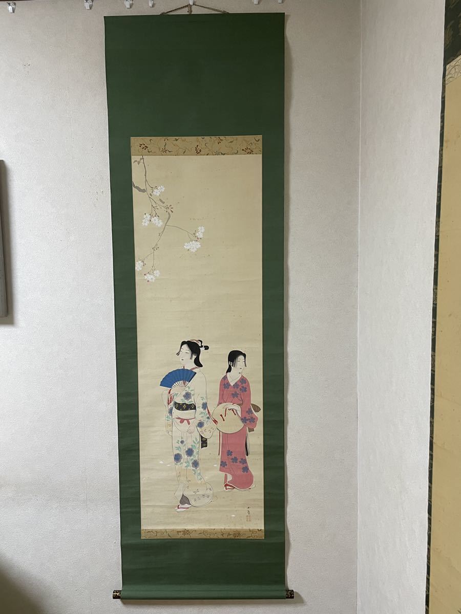 तुरंत खरीदें! चेरी के फूलों के नीचे मसुदा ग्योकुजो/ब्यूटी की प्रतिकृति, लटकता हुआ स्क्रॉल, हाथ से पेंट किया हुआ (खोज: इतो शिंसुई, काबुरागी कियोकाटा, उमुरा शोएन, एइहो, किकुची केइगेत्सु, शिमा सेन, मियाज़ाकी प्रान्त, इकेदा शोएन, इतो शोबा), चित्रकारी, जापानी चित्रकला, व्यक्ति, बोधिसत्त्व