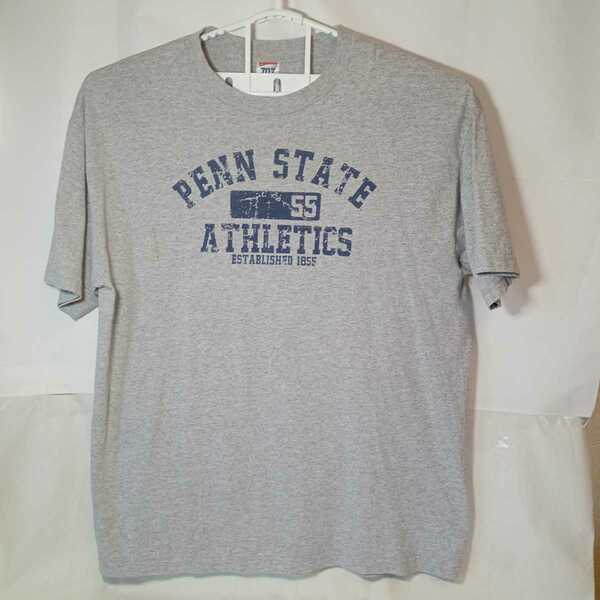 zcl-05t♪アメリカ古着ビンテージ感707製PENN STATE ATHLETICS Tシャツ USサイズ－XL グレー