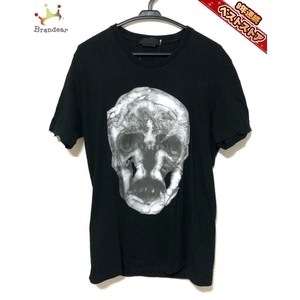 アレキサンダーマックイーン ALEXANDER McQUEEN 半袖Tシャツ サイズM - 黒×白×ダークグレー メンズ クルーネック トップス