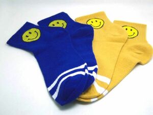  Smile Nico Chan socks 2 pairs set blue yellow men's DM flight shipping 