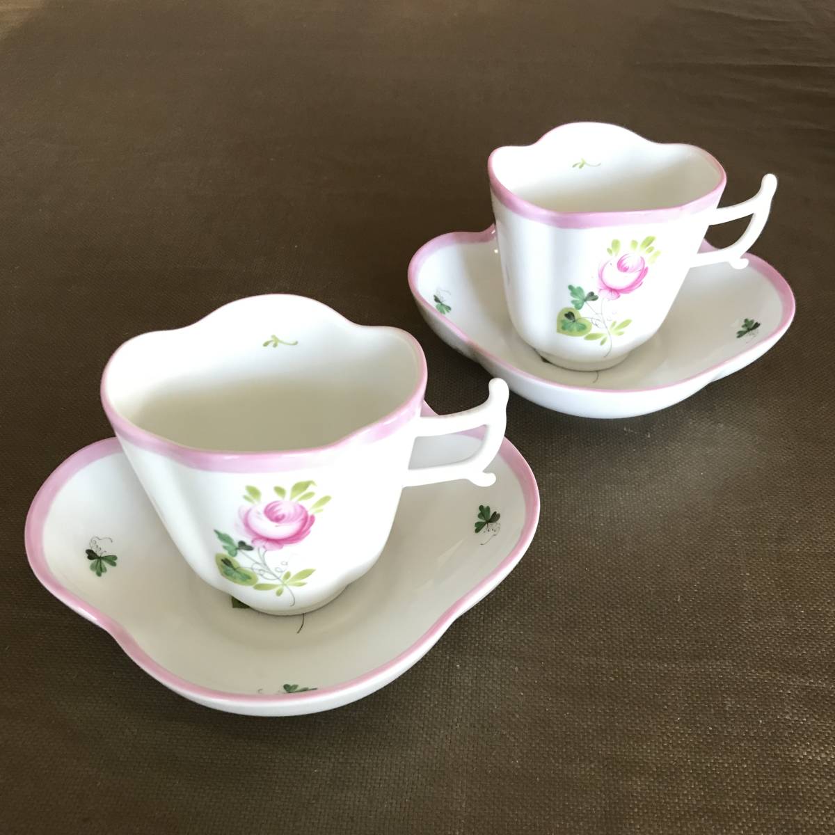 ☆ ヘレンド ウィーンの薔薇 ピンク コーヒーカップ&ソーサー ☆ ヘレンド ウィーンの薔薇 ピンク コーヒーカップ&ソーサー