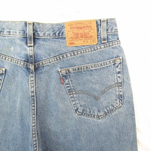 00s サイズ W36 L34 Levi’s 550 バギー デニム パンツ ワイド テーパード ジーンズ ペイント メキシコ製 古着 ビンテージ 2AU2715