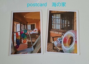 ポストカード* 夏 海の家 * ハンドメイドハガキ 写真 インテリア