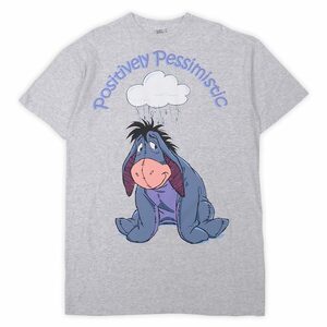 ディズニー Disney 90's ビッグTシャツ イーヨー くまのプーさん キャラ USA製 ヴィンテージ 古着 (-6781) グレー / 灰色 XL程度