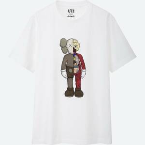 送料無料 2019　Mサイズ　ユニクロ カウズ コラボ プリント Tシャツ UT 新品 メンズ uniqlo kaws ホワイト M