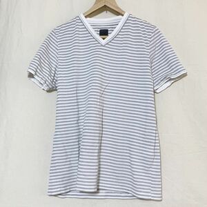 CalvinKlein(USA)コットンボーダーカノコVネックTシャツ