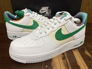 22年製 NIKE AIR FORCE 1 LV8 EMB EMBEDDED ナイキ エアフォース AF1 SWOOSH【DM0109-100】ホワイト グリーン WHITE GREEN 白×緑 US9