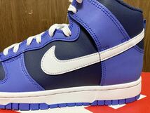 22年製 NIKE DUNK HI RETRO ナイキ ダンク ハイ レトロ SWOOSH【DJ6189-400】MEDIUM BLUE ミディアム ブルー ネイビー 青×紺 US10_画像4