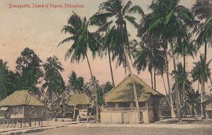 §戦前絵葉書E78　Dumaguette, Island of Negros, Philippines フィリッピン國ネグロスドゥゲマンテ街並 彩色