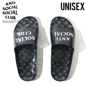 ■新品■ANTI SOCIAL SOCIAL CLUB EVERYTHING GLITTERS AT THE BEGINNING エブリシング グリッターズ■25.0cm■サンダル ラメ BLACK