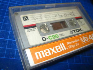 使用済み 中古　 カセットテープ　TDK　D-C90　Type1　ノーマル　90分 1本 爪あり　No.9705
