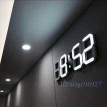 O699★新品3D LEDウォールクロックモダンデザインデジタル置時計アラーム常夜灯 時計用ホームリビングルーム装飾_画像1