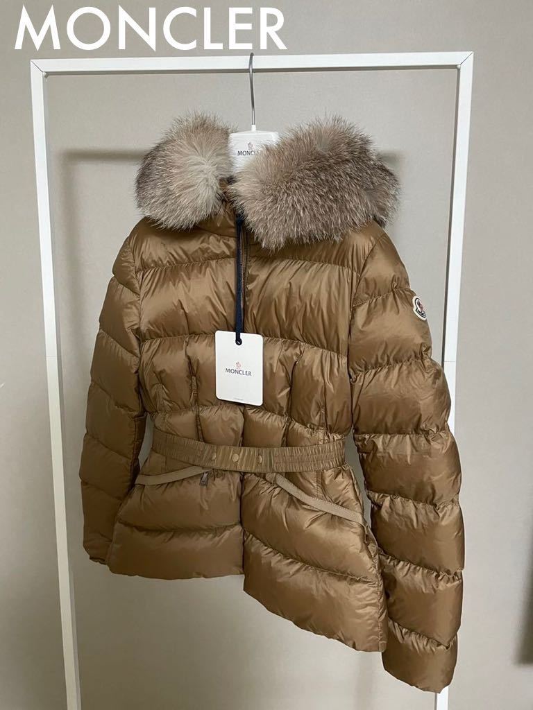 Aランク 【新品未使用】モンクレール MONCLER アンジェ リアルファー 0